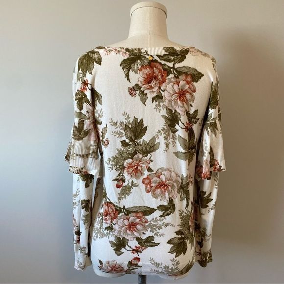 Anthropologie Harlyn Ritchie Floral Ruffle Sweater - Picture 11 of 16